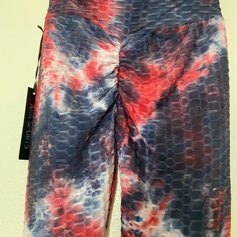 Wome’s Vibrant Tie-Dye Jeggings - Red and Blue